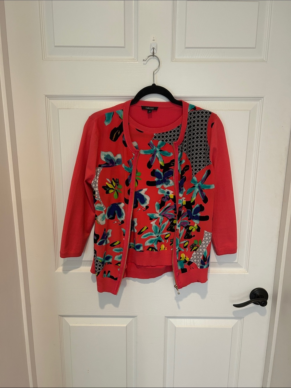 Carlisle Coral Floral Cardigan Sweater Set
